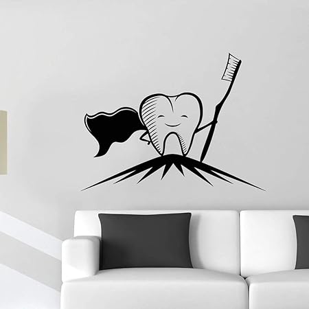 Cepillo De Dientes De Dibujos Animados Vinilo Tatuajes De Pared Decoracion Para El Hogar Ninos Odontologia Estomatologia Arte Mural Pegatinas De Pared Regalo En Pegatinas De Pared Desde El Hogar Amazon Es Hogar