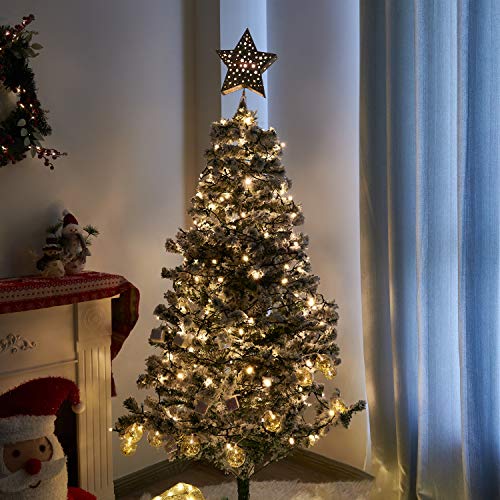Vanthylit Gold Star Christmas Tree Topper with Builtin Rotating Warm