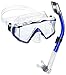 Phantom Aquatics Panoramic Scuba Mask Snorkel Set, Blue