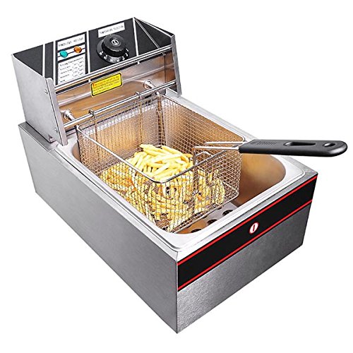 Click Here to See More Images Commercial Stainless Steel Electric Countertop Deep Fryer