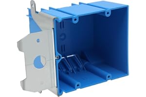 XGGYA 2 Gang Electrical Box Adjustable,Blue Electrical Boxes Plastic,34 Cubic Inch Plastic Outlet Box for Flexibly Adjusted,AWG Standard(1 Pack)