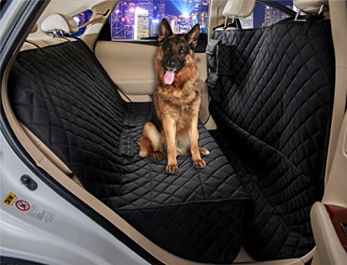 VIEWPETS Dog Car Seat Cover Waterproof Heavy Polyester Non-slip Pet Quilted Hammock Rear Seat Cover (All Coverage 94" L x 56" W, Black)