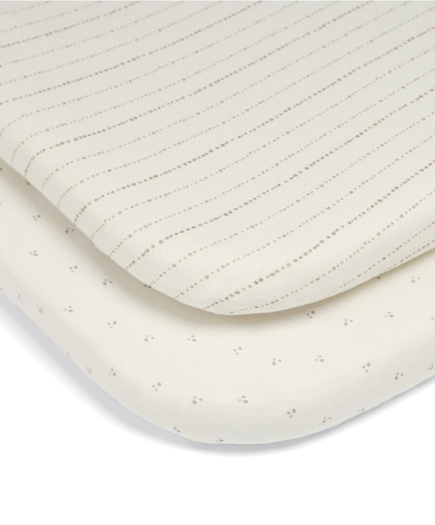 Mamas & Papas 2 Universal Crib Fitted Sheets, Oatmeal