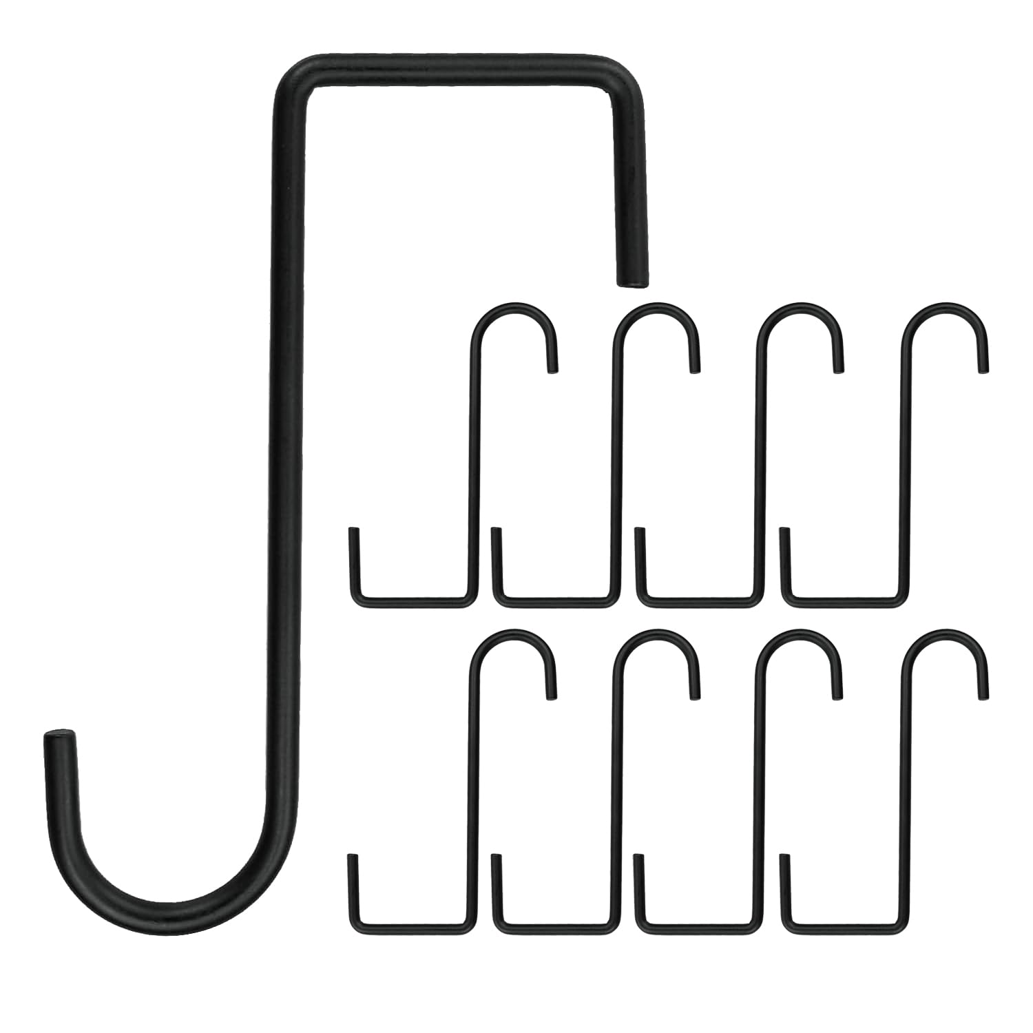 Lemiyoo 8 Pcs Garden Hooks,6 Inch Hanging Planter Indoor,Fence Hooks,Over Fence Hanging Baskets,Brackets Outdoor Hooks for Lights,Bird Feeders,Bags,Lanterns,Trellis (Black)