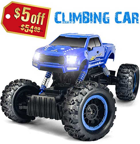 RC Car with Dual Motors 4WD 2.4Ghz 1:12 Crawlers Off Road Vehicle Toy Remote Control Car Blue Color - Thumbnail 7