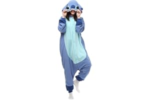 ROYAL WIND Adult Stich costume Onesie Animal Pajamas Halloween Cosplay Costumes Sleepwear Homewear Party Wear