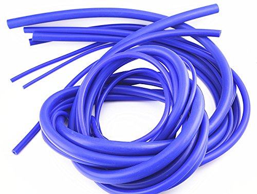 QIKE Universal 3mm/4mm/6mm/8mm/10mm/12mm /14mm/Inner Diameter High Performance Silicone Vacuum Hose Tube Kit (Blue)
