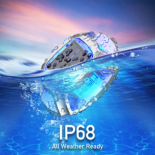 Quntis 8 x Outdoor Solar Blue + White LED Step Lights Outdoor for Garden Pathway Deck, IP68 Waterproof Outdoor Pool Lights, Solar Spotlights for Paths Stairs Sidewalk