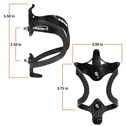 Ibera Bicycle Lightweight Aluminum Water Bottle Cage (Carbon/Pair