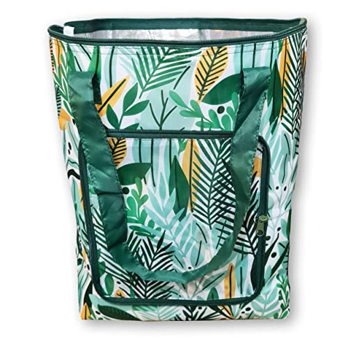 PromotionGift - Reusable Foldable Cooler, Shopping, Beach Bag Light and Durable, with Inner Aluminium Lining for Perfect Cooling Function - 25L (green meadows) โ image 1