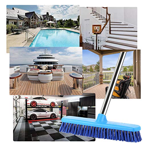 YCUTE Commercial Floor Scrub Brush with Long Handle 52", 12" Multi