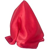 Royal Silk Creamy Red Satin Silk Pocket Square 100% Silk - Large 16" Square