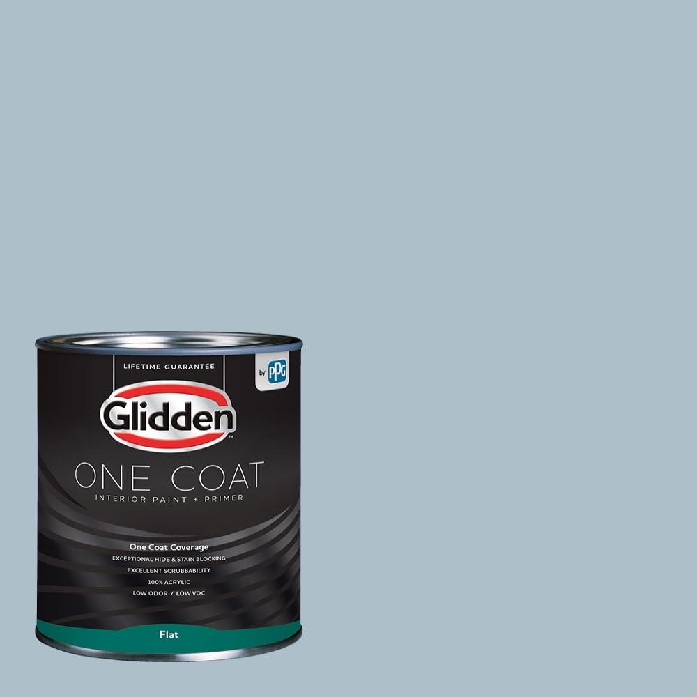 Amazon Com Glidden Interior Paint Primer Blue Chambray One Coat Flat 1 Quart Home Improvement