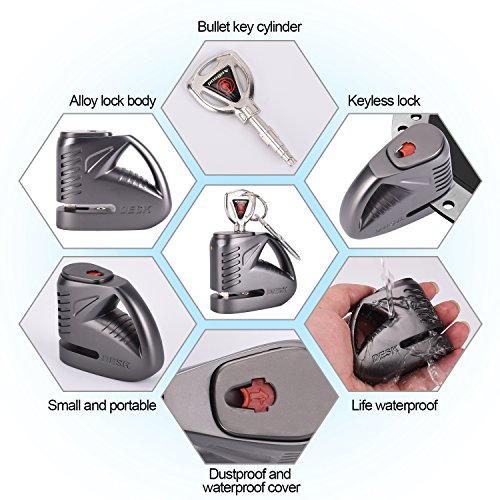 obdator Disc Brake Lock, Anti-Theft Waterproof Motorcycle Lock Motorbike Brake Disc Wheel Lock (No Alarm) - Thumbnail 6