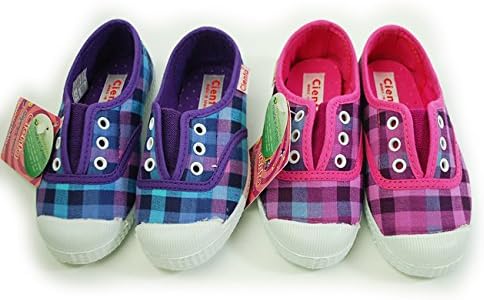 シエンタ Cienta チェック デッキシューズ スリッポンタイプ キッズ ジュニア 18 5cm スニーカー 限定モデル Violetaパープル系 30