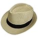 FALETO Unisex Summer Panama Straw Fedora Hat Short Brim Beach Sun Cap Classic (#01 Beige)