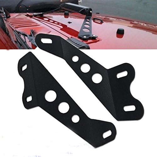 TJMOTO Pair For 2007-up Jeep JK Wrangler 20"inch LED Work Light Bar Hood Mounting Brackets