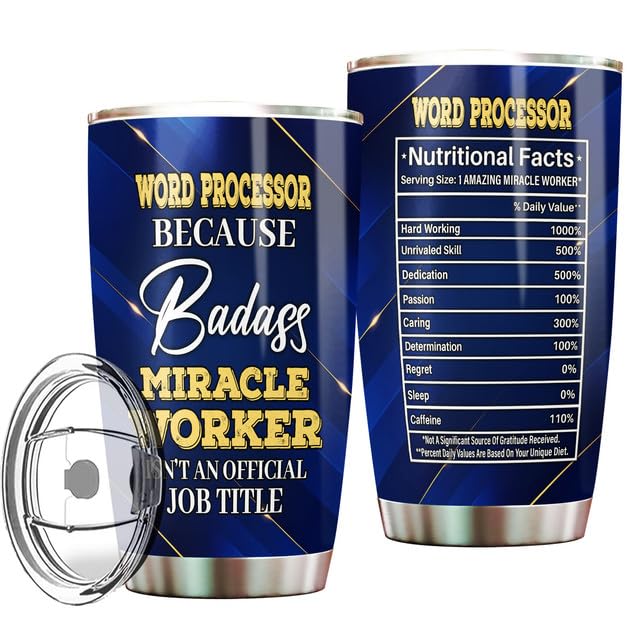 MONIZILUCKY Word Processor Tumbler Stainless Steel