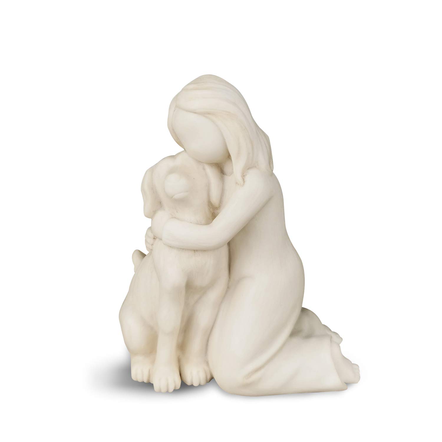 Dog Angel Figurines, Angel Dog Friendship Memorials, Sculpted Hand-Painted Figures for Dog Lovers-Cream