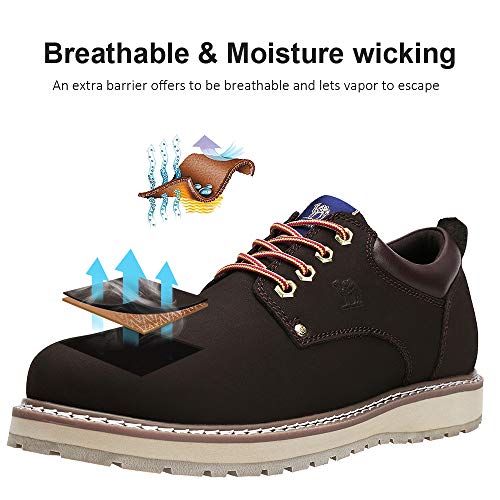 CAMEL CROWN Mens Hard Toe Work Shoes Leather Industrial Construction