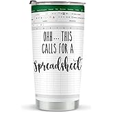 LONGXIN Accountant Gift Spreadsheet Tumbler, Stainless Steel Tumblers 20oz, Accountant Gifts for Women Men CPA Coworkers, Birthday Christmas Gift for Her, Ohh This Calls For A Spreadsheet Tumbler
