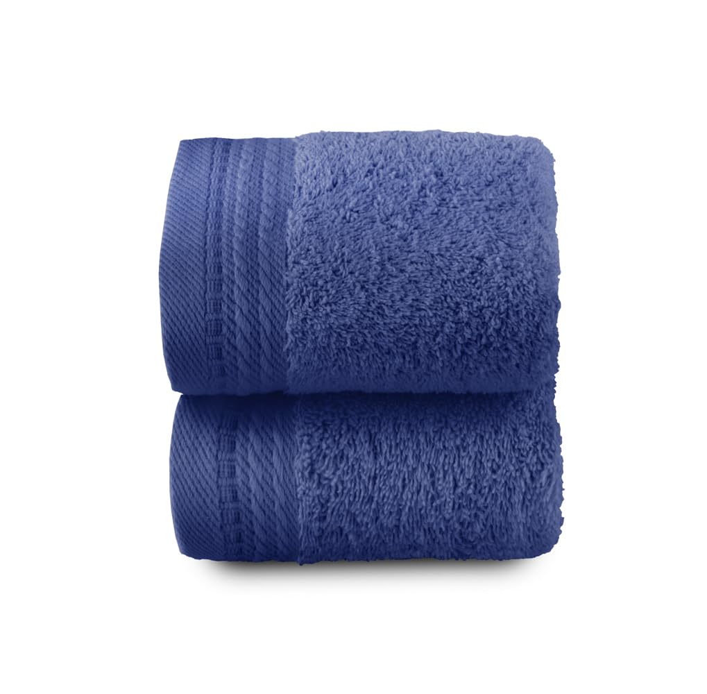 Top Towel - Premium - Large Bath Towels - Bath Towels - 2 Face Towels or Bidet -30x50cm - 100% Cotton - 600g - Navy