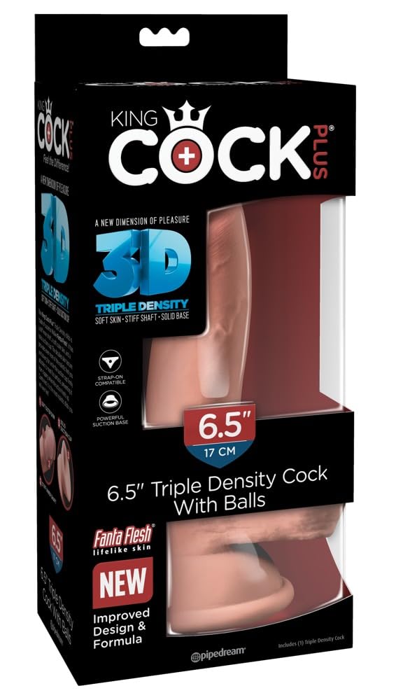 King Cock 6.5" Triple Density Cock with Balls Light 19.7x4 cm