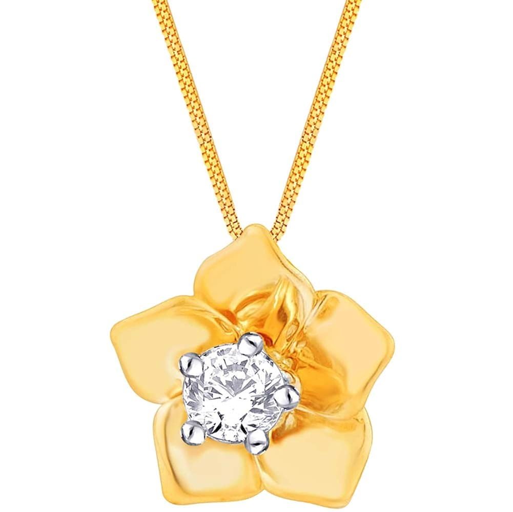 Buy D'damas 18k Yellow Gold Diamond Pendant at Amazon.in