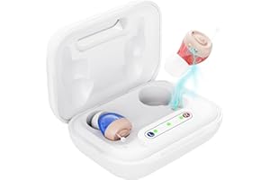 Hearing Aids for Seniors, Rechargeable Hearing Aids 2.0 in-Ear Design with Auto On/Off, Up to 48 Hours of Battery Life, Comfo
