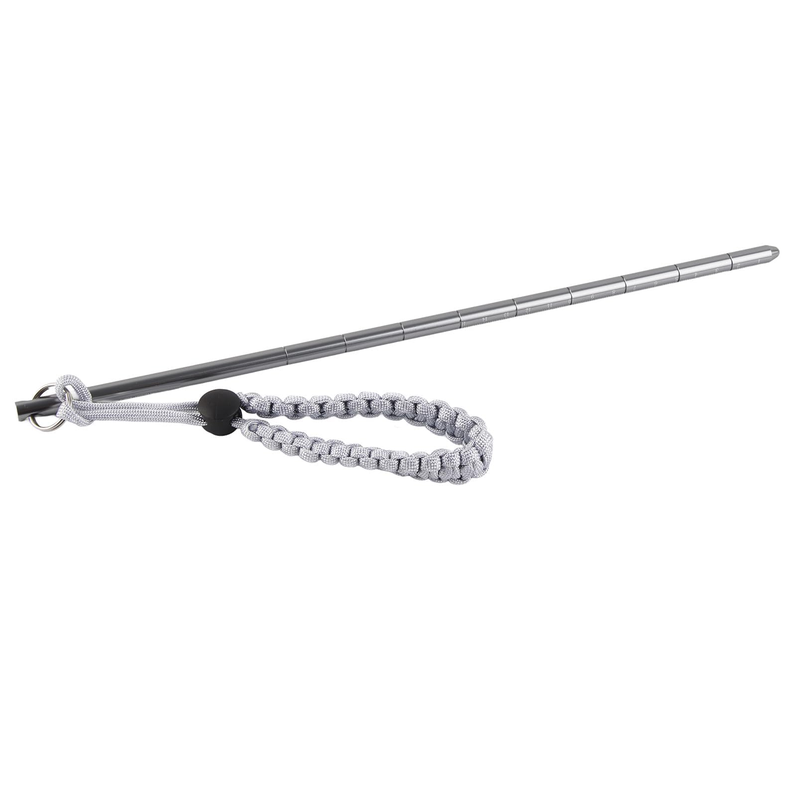 Alomejor Aluminum Alloy Diving Pointer Stick for Scuba Diving – Adjustable Wrist Lanyard Noise Maker Rod, Compact Underwater Signal Tool, Gray