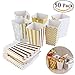 NUOLUX 50pcs Popcorn Boxes,Cardboard Candy Container,Gold and Silver,12x7.5cm