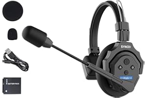 SYNCO XTalk X1 2.4GHz Wireless Headset with Microphone Intercom System Random Master Device Design for Movie Shoot Live Show Stage Performance (1 PCS)