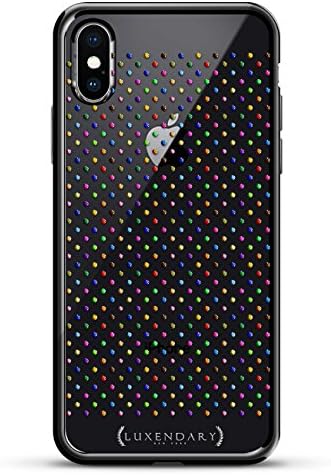 Luxendary Confetti Colorful Polka Dot 3D Texture Printed Design High-End Luxurious Case For IPhone X - Titanium Black