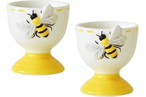 2 Artistic Bees Embossed Eggs Holder Ceramic Cup Serving Bowl Spring Centerpieces Decoration Kitchen Dining Accessories Ceram