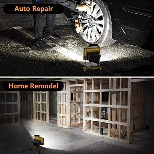 Olafus 40W LED Work Light (230W Equivalent), 4000LM, 2 Brightness Modes, 16.4ft/5M Cord with Plug, IP65 Waterproof Construction Lights with Stand for Job Site, Workshop, Garage 5000K Daylight White