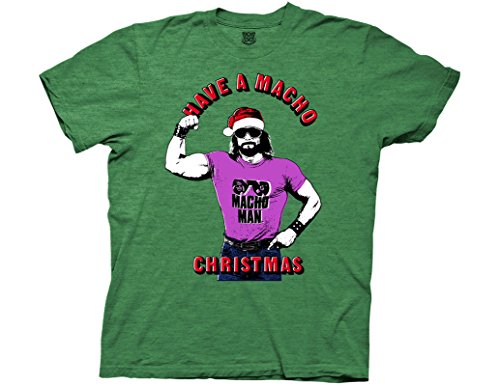 Ripple Junction WWE Have A Macho Christmas Adult T-Shirt Small Summer Green