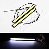 SEALIGHT 2-Piece Updated Waterproof Aluminum High Power 6000K Xenon Slim COB LED DRL Daylight Driving Daytime Running Light for All Vehicles with 12V Power (White)