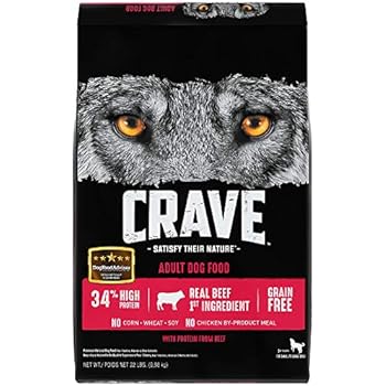 Crave Grain Free Beef Protein Dry Adult Dog Food, 22 Pound Bag