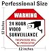 WISLIFE 24 Hour Video Surveillance Sign - This Area Under Video Surveillance Sign, ONE Piece, Glow in The Dark No Trespassing Video Surveillance Sign, 12