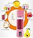 Portable Juicer Blender, Household Fruit Mixer - Six Blades in 3D, 380ml Fruit Mixing Machine with USB Charger Cable for Superb Mixing, USB Juicer Cup(Pink)