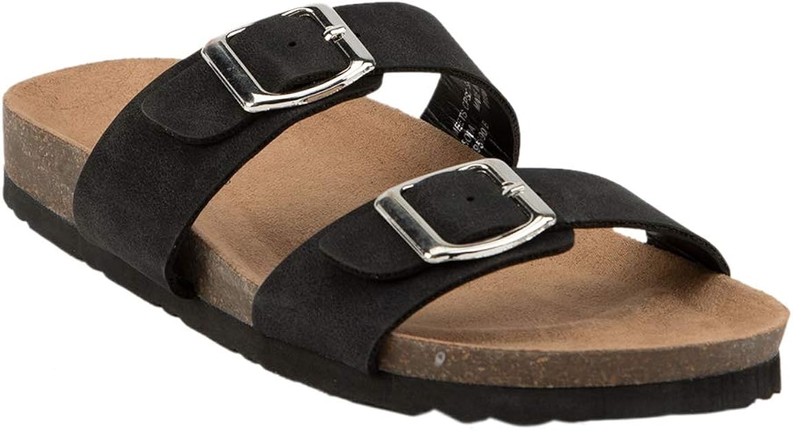 Amazon.com: Soda Double Buckle Black Girls Slide Sandals: Shoes