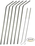 CJHFAMILY 6 Extra Long Stainless Steel Drinking Straws ( 9.75