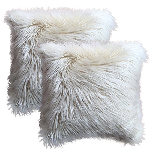 FabricMCCÂ ThrowÂ PillowÂ CoverÂ 18Â inchÂ SquareÂ HomeÂ DecorativeÂ FauxÂ FurÂ CushionÂ CoverÂ ThrowÂ PillowcaseÂ forÂ Couch,Â SetÂ ofÂ 2