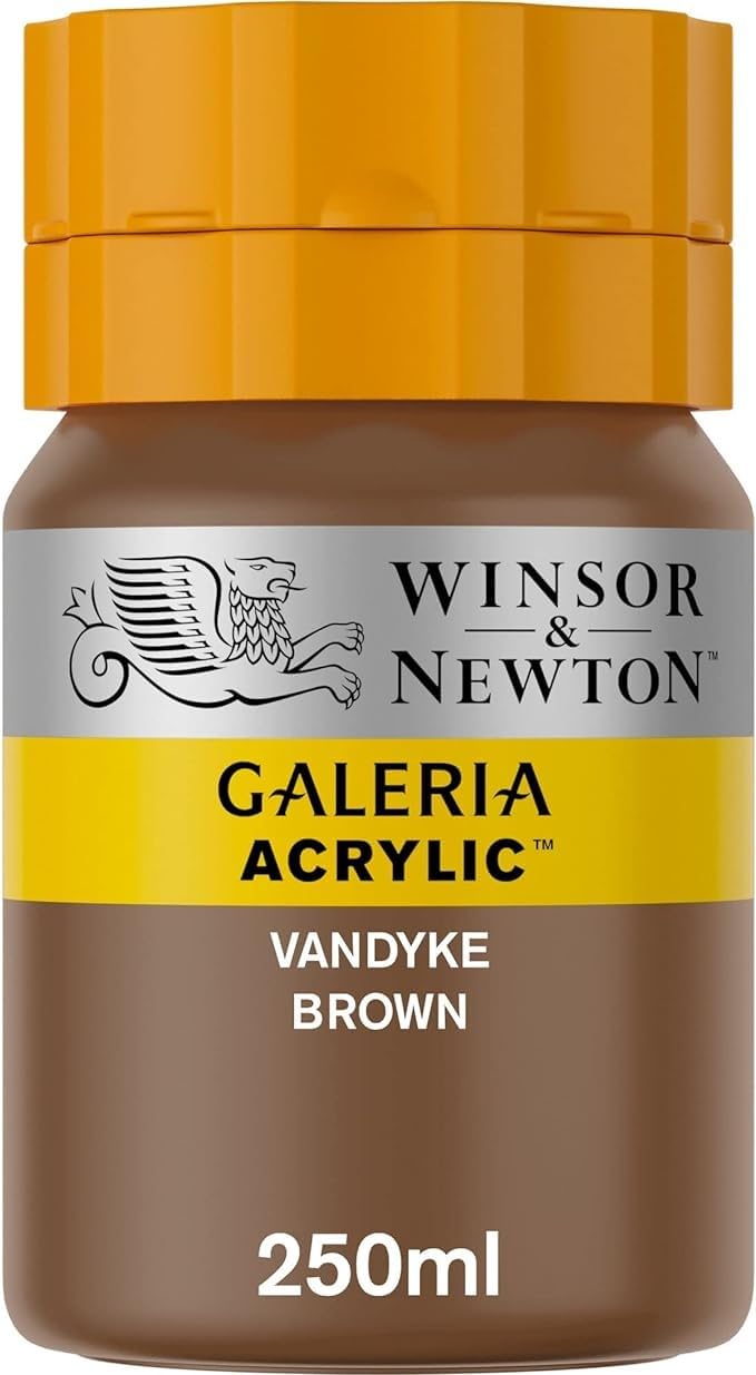 Winsor & Newton 250ml Bottle Galeria Acrylic Colour with Nozzle Cap - Van Dyke Brown — image 1
