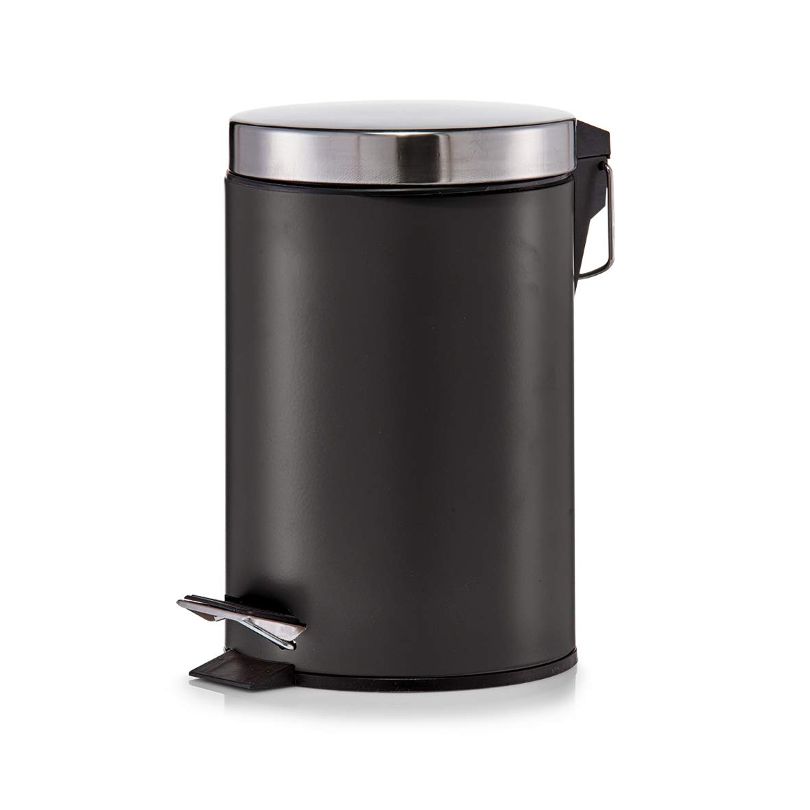 Zeller Present 3 Litre Metal/Stainless Steel Pedal Bin, Matt Black