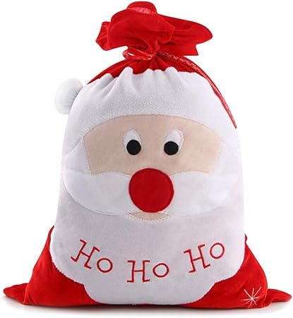 Amazon クリスマスプレゼント ギフトバッグ ラッピング袋 サンタキャラ 可愛い 巾着収納袋 大きサイズ お部屋 お店 店舗装飾 デコレーション オーナメント インテリア雑貨 ギフトバッグ 袋 文房具 オフィス用品