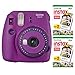 Fujifilm Instax Mini 9 Instant Camera (Purple) with 2 x Instant Twin Film Pack (40 Exposures) Bundle