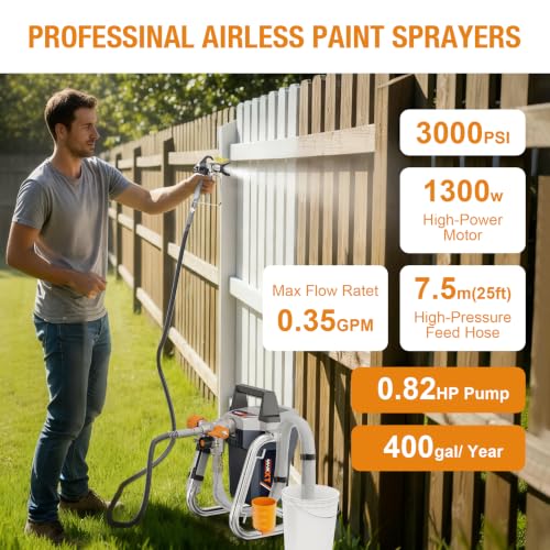MAXXT 1300W Electric Airless Paint Sprayer Spray Gun for Fencing, Garden, Furniture, Walls and Doors, DIY