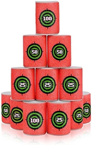 CloverTale EVA Soft Bullet Target for NERF N-Strike Blasters Pack of 12pcs with 30 PCS Refill Foam Bullet Darts