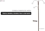 DIVCHI Bird Feeder Station with 2 Dishes, Metal Stand, Hanging Pole view 5